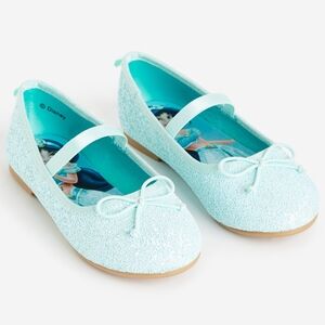 H&M Girls Turquoise Blue Glitter Mary Jane Flats Dress Shoes Size 13.5 NEW